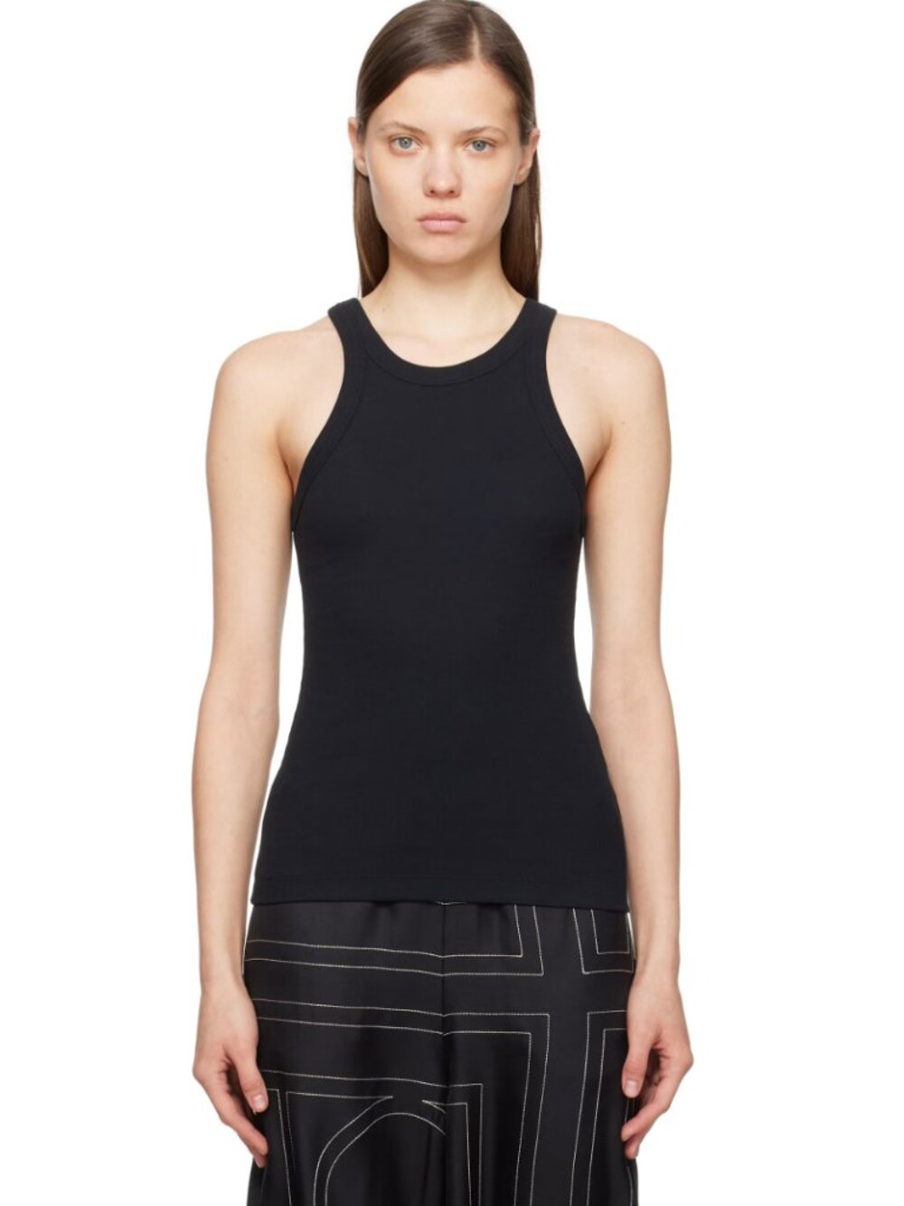 TOTEME Curved Rib Tank Top XS Black